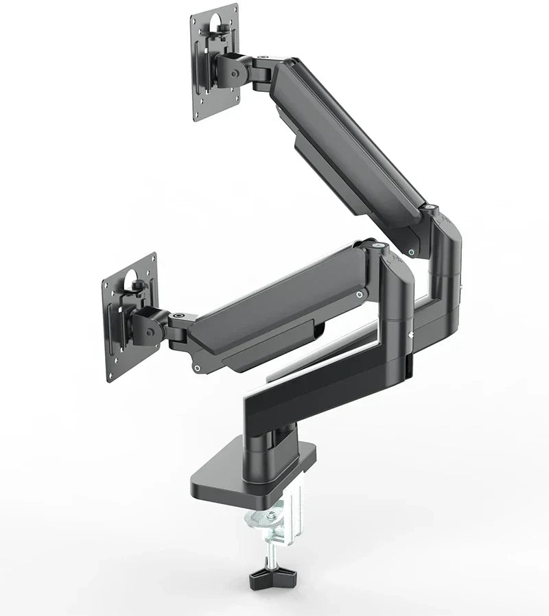 Dual-Monitor-Halterung für 17–32 Zoll Bildschirme – Schwenkbar, Neigbar, Höhenverstellbar – 2–10 kg Tragkraft pro Arm – Schwarz/Weiß