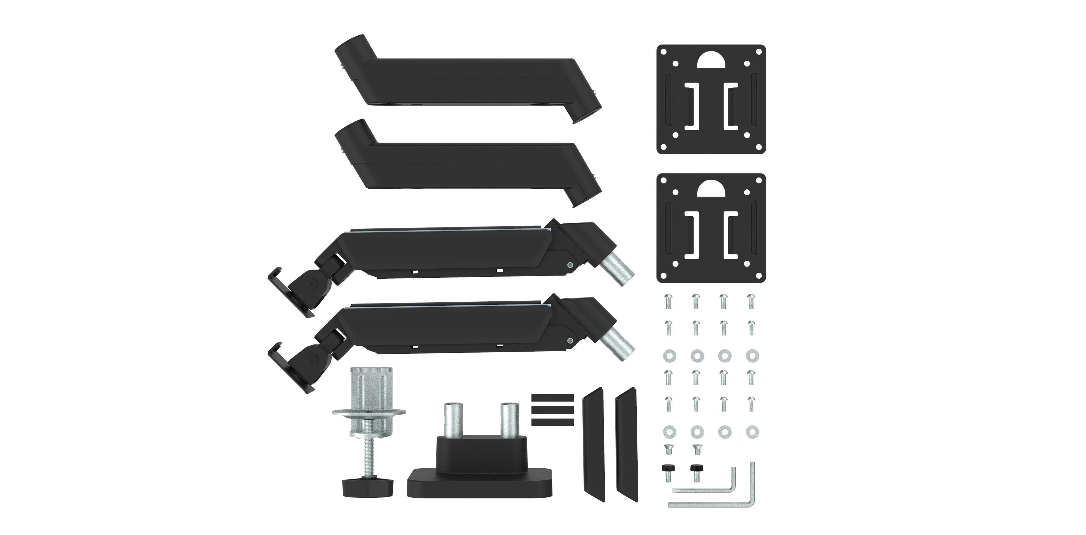 Dual-Monitor-Halterung für 17–32 Zoll Bildschirme – Schwenkbar, Neigbar, Höhenverstellbar – 2–10 kg Tragkraft pro Arm – Schwarz/Weiß