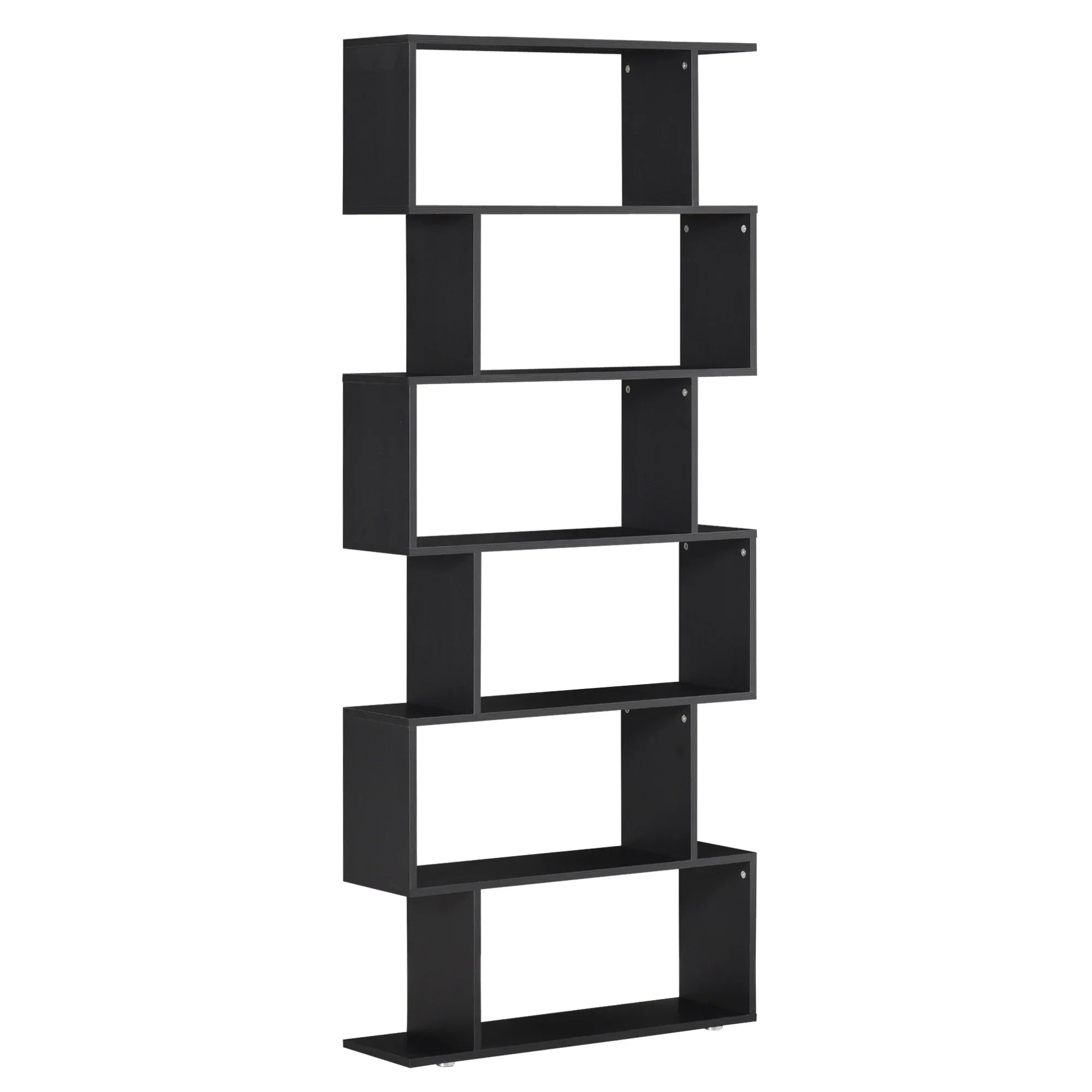 Bücherregal mit 6 Regalen – Holzoptik – 80 x 24 x 191 cm – Spanplatte