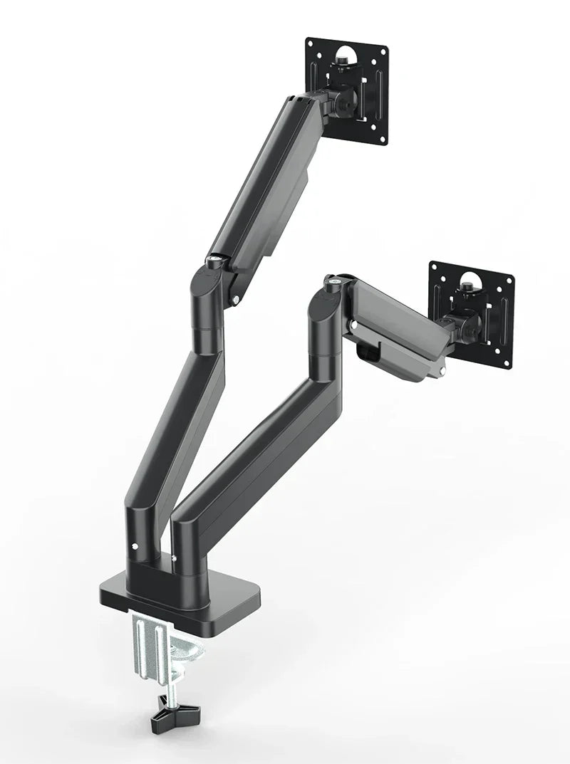 Dual-Monitor-Halterung für 17–32 Zoll Bildschirme – Schwenkbar, Neigbar, Höhenverstellbar – 2–10 kg Tragkraft pro Arm – Schwarz/Weiß