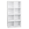 Bücherregal mit 8 Aufbewahrungswürfeln – Freistehend – Weiß – 60 x 29,5 x 121 cm – Holzoptik